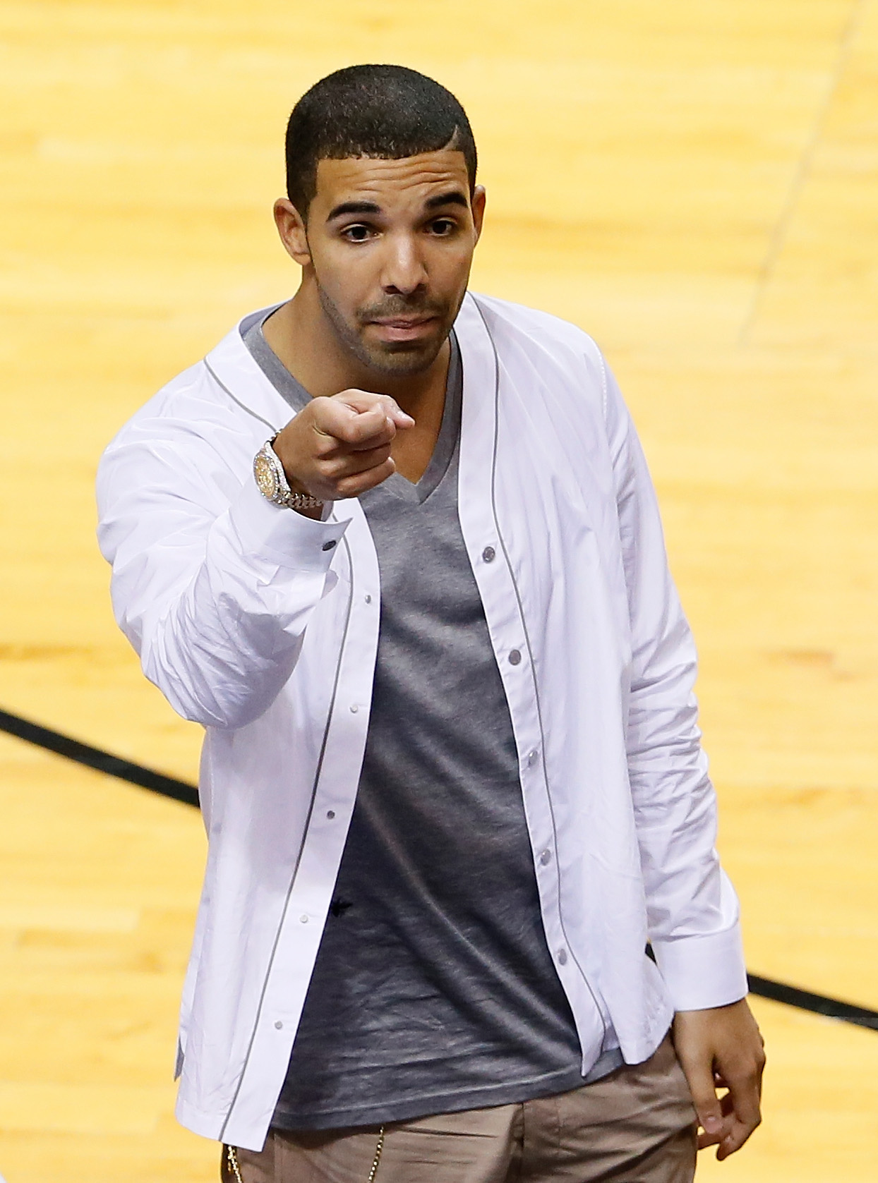 Drake courtside, San Antonio Spurs v Miami Heat - Game 7
