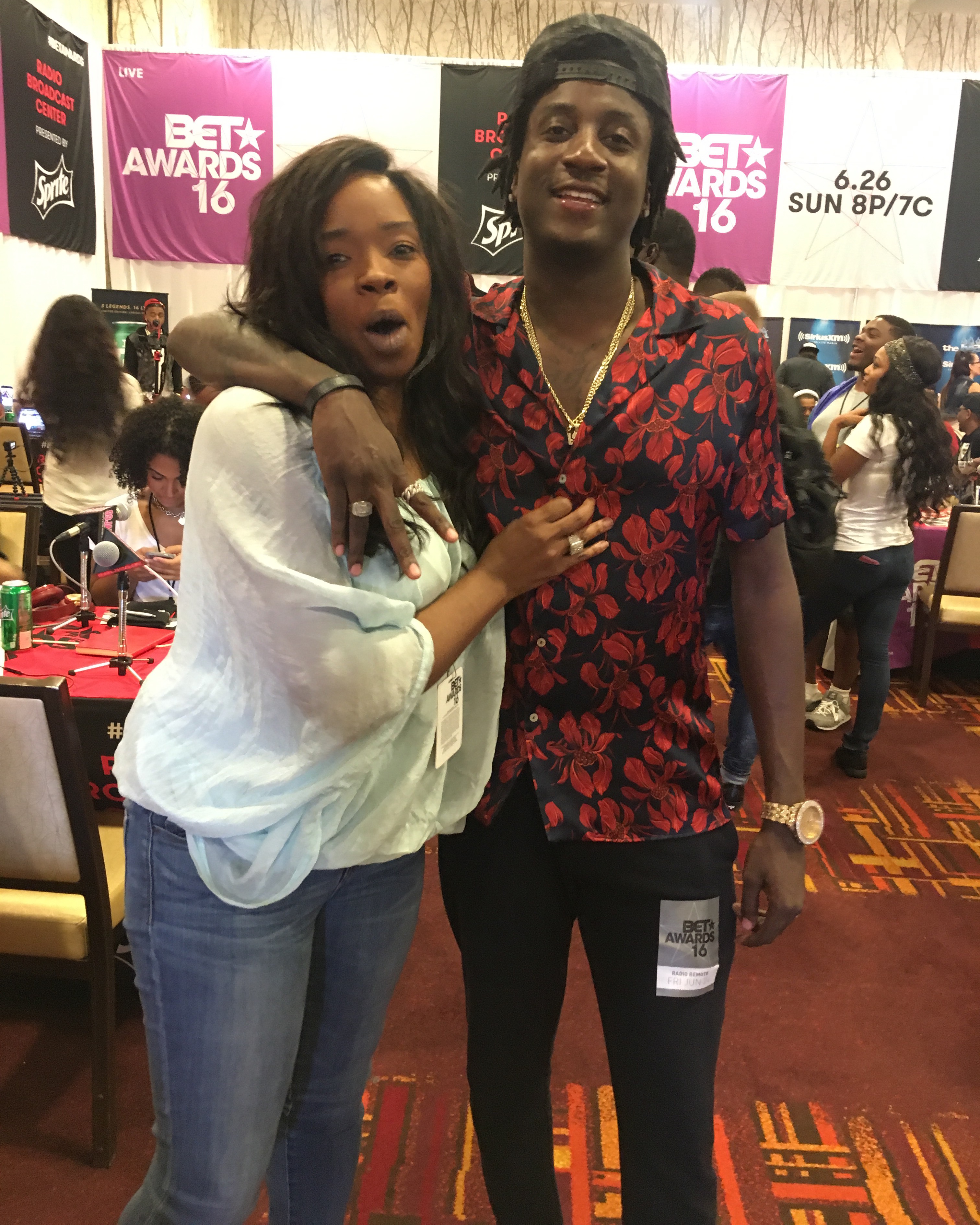 K Camp and Veda Loca at BET Awards 2016