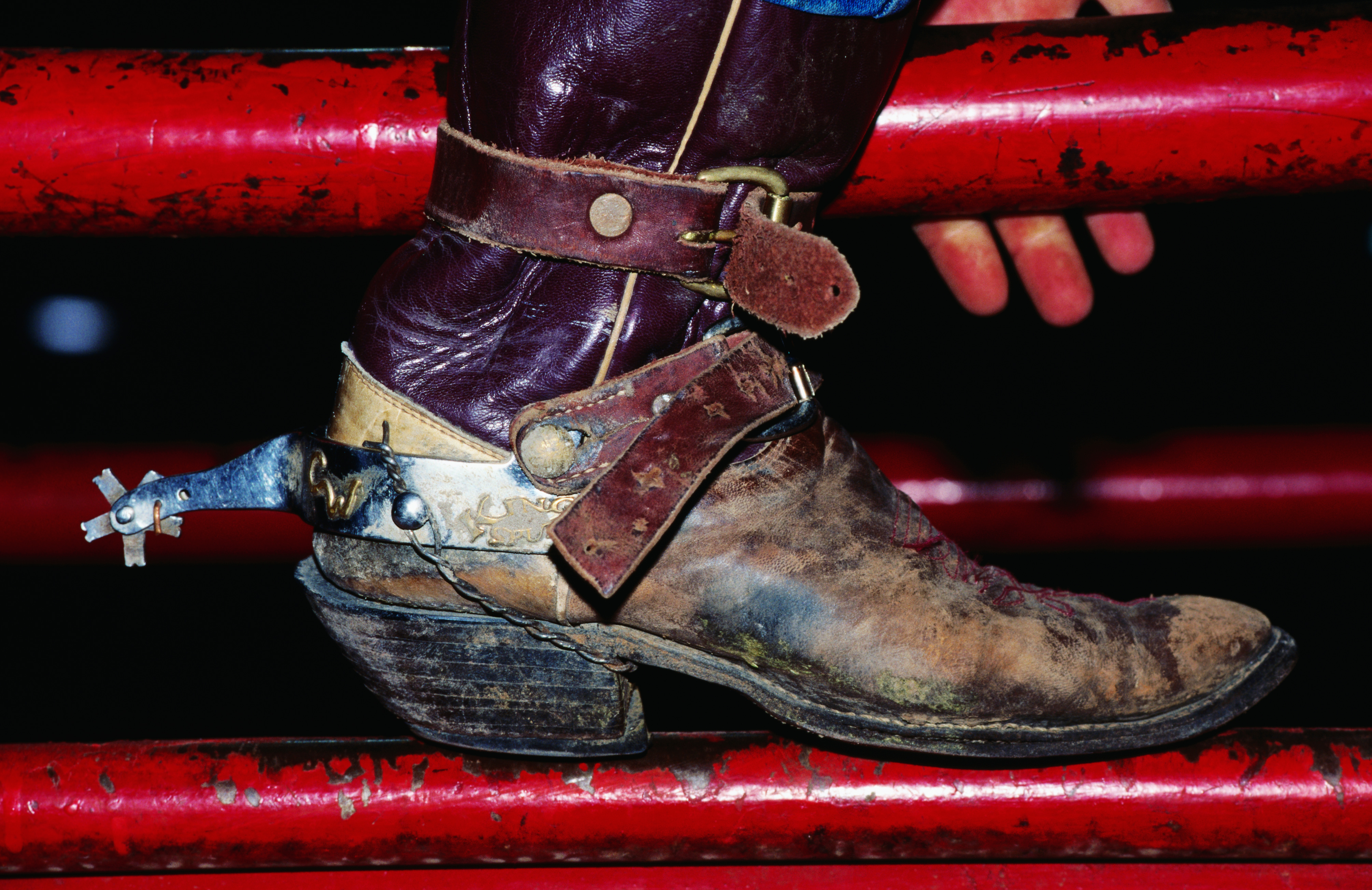 Cowboy boot with spur, Stockyards Championship Rodeo, Stockyards National Historic District.