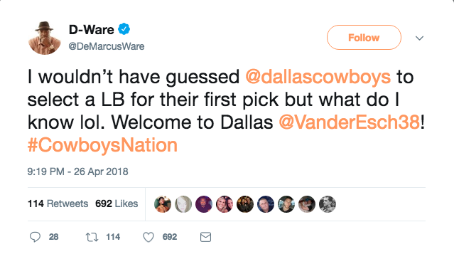 Vander Esch Tweets