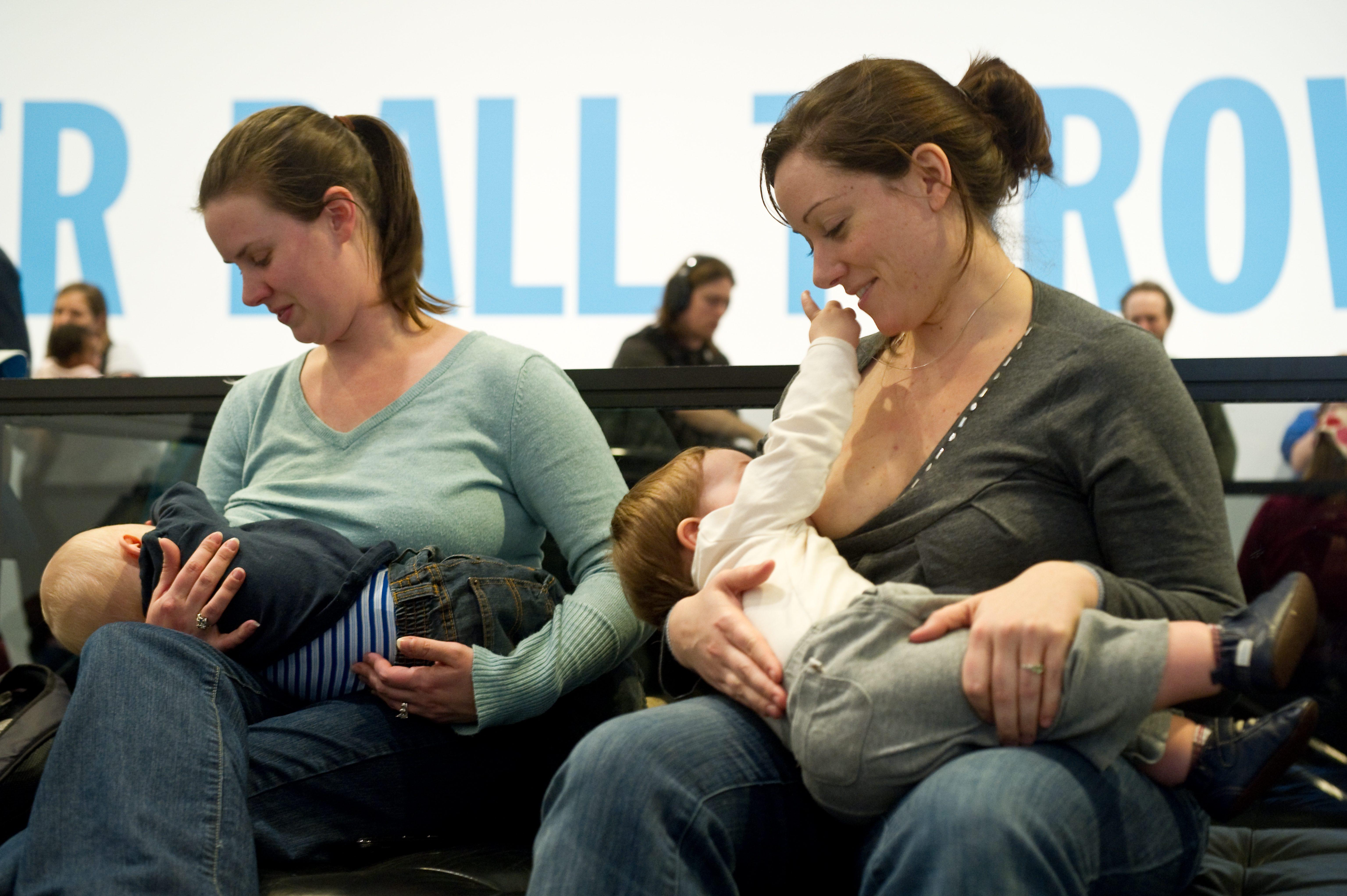 Women breastfeed their babies at the Hir