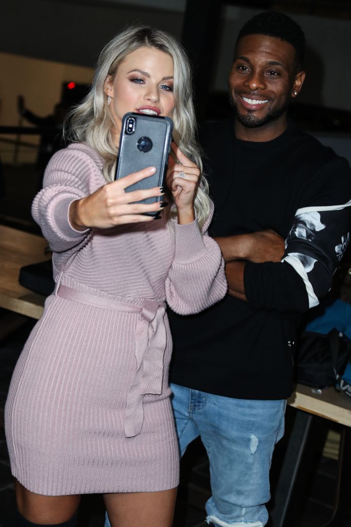 Witney Carson and Kel Mitchell arrive at ABC&apos;s &apos;Dancing With The Stars&apos; Season 28 Top Six Finalists Party held at Dominique Ansel at The Grove on November 4, 2019 in Los Angeles, California, United States.