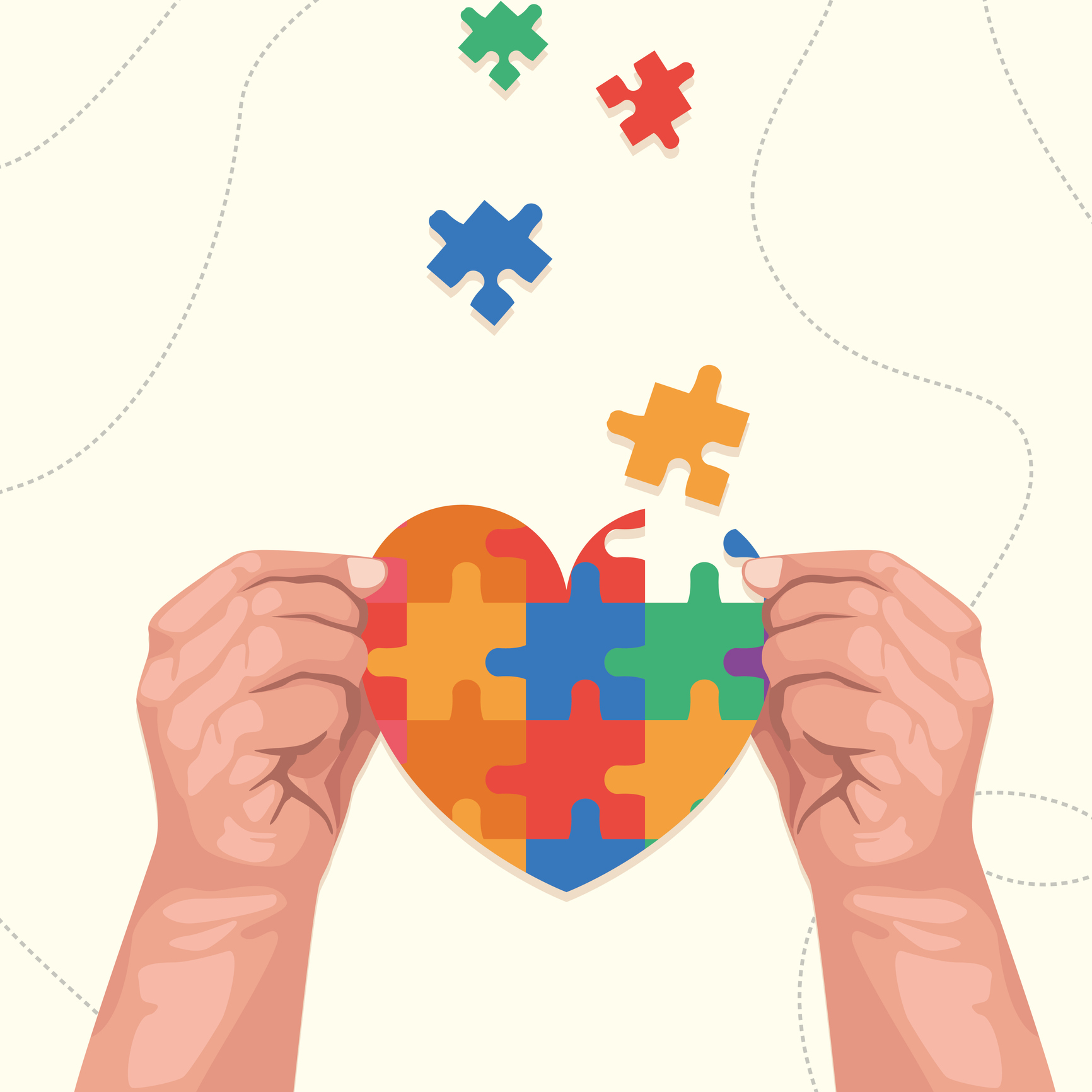 hands lifting puzzle heart