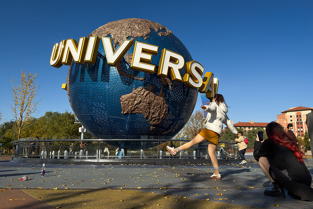 Visitors Pose For Photos At Universal Beijing Resort